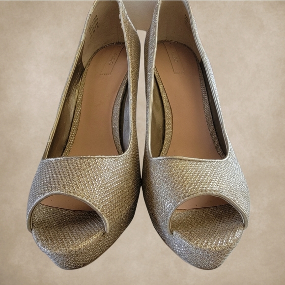 ALDO Gold Sparkle Glitter Heels - Picture 5 of 7